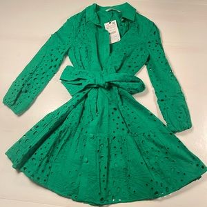 ZARA Green Long Sleeve Dress
